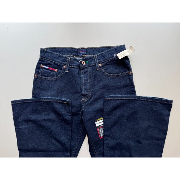 Vintage NWT TOMMY HILFIGER Dark Wash High Rise Flared Bell Bottom Jeans, Size 29 - Picture 11 of 16